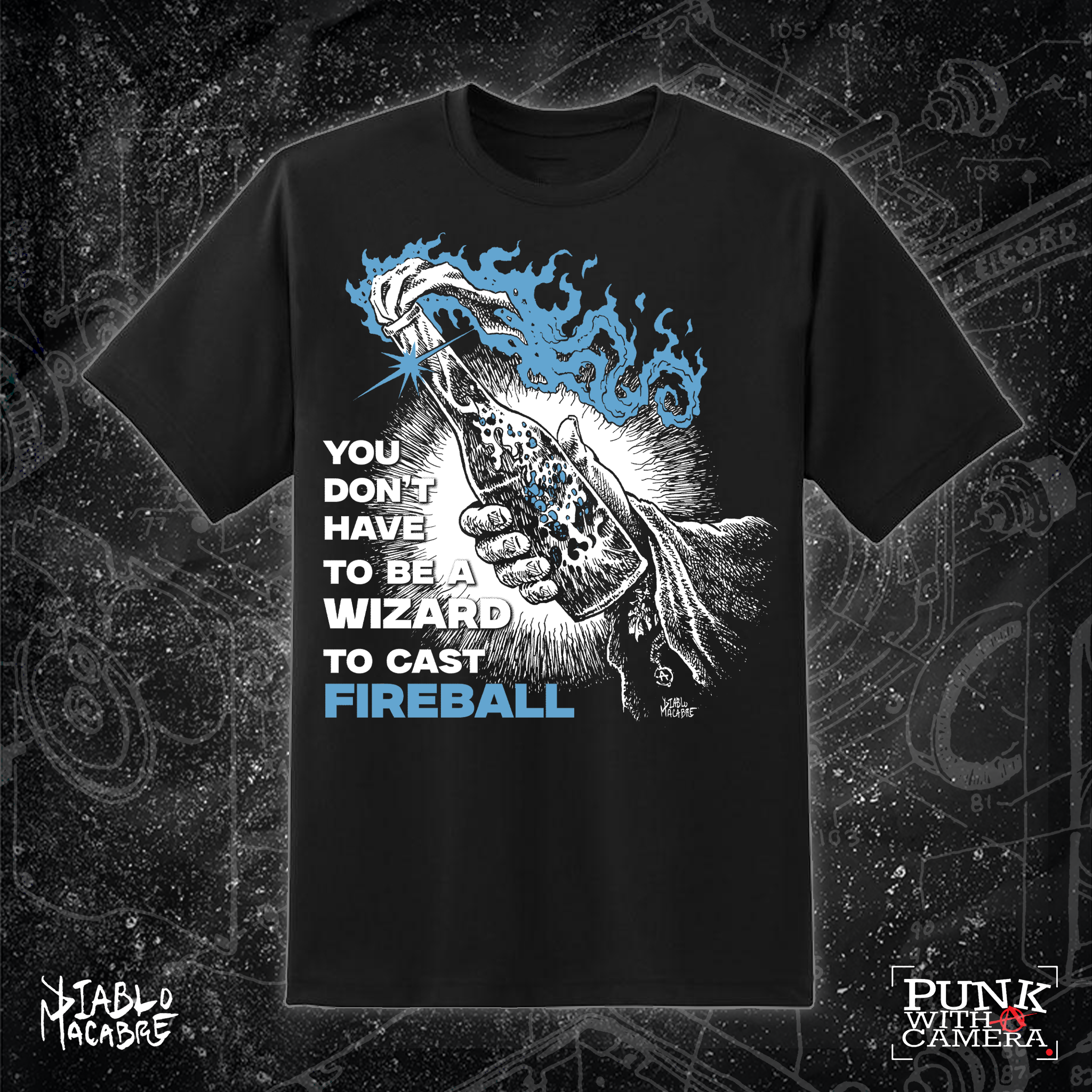 You Don't Need To Be A Wizard To Cast A Fireball - Blue Two Color Version - Diablo Macabre