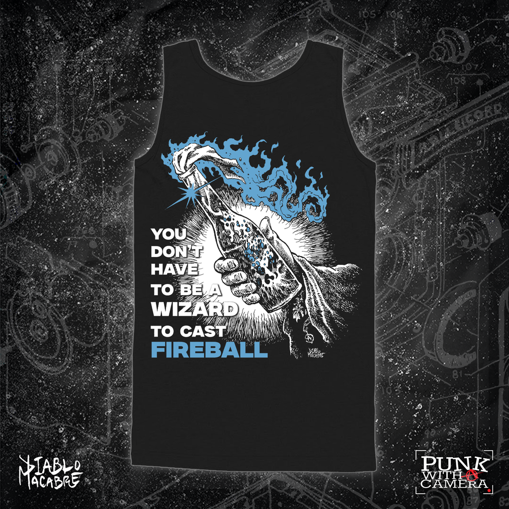 You Don't Need To Be A Wizard To Cast A Fireball - Blue Two Color Version - Diablo Macabre