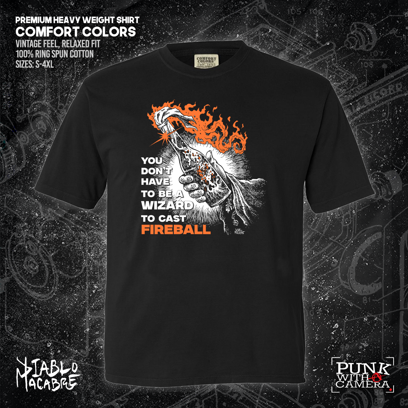 You Don't Need To Be A Wizard To Cast A Fireball - Orange Two Color Version - Diablo Macabre