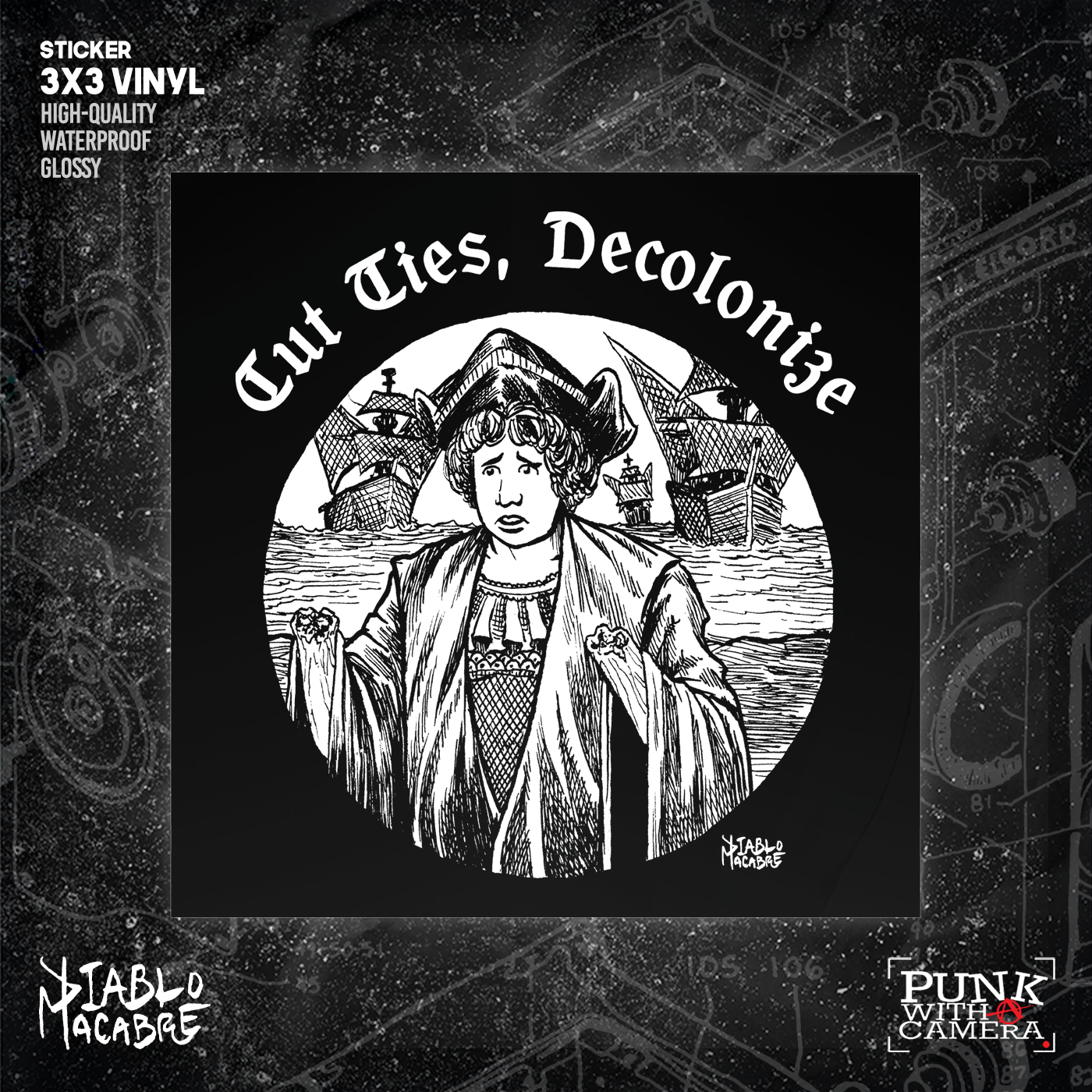 Cut Ties, Decolonize - Sticker (3X3)