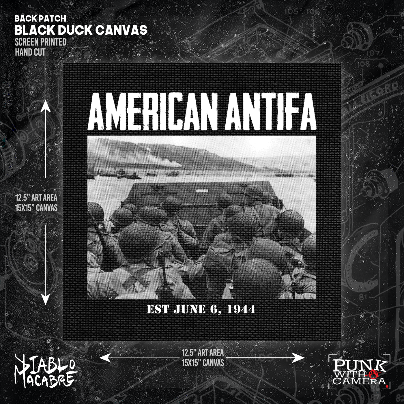 American Antifa EST June 6th 1944 - Backpatch