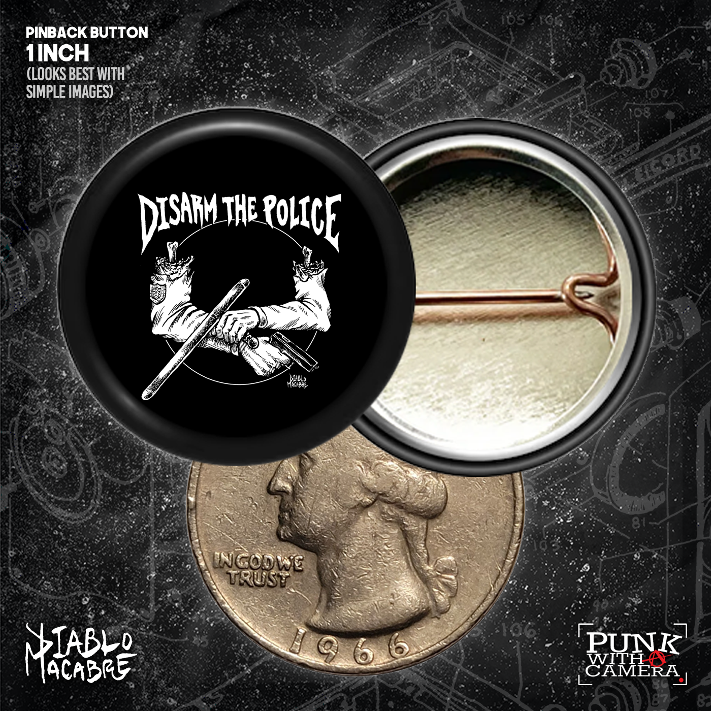 DisARM The Police - Buttons (1, 1.25 1.5, & 2.25 Inch)