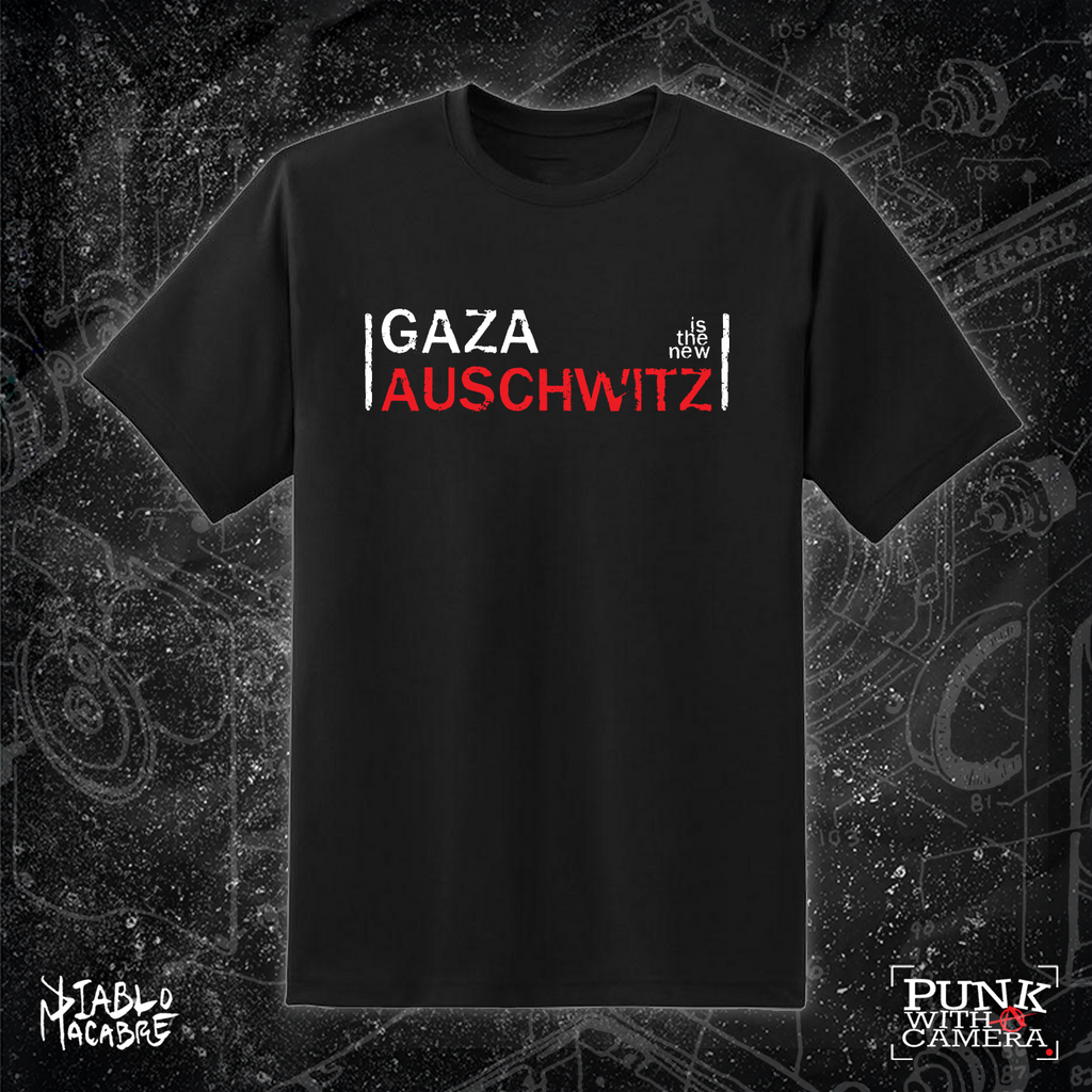 Gaza Is The New Auschwitz - Two Color Version - Diablo Macabre - Mutual Aid Design
