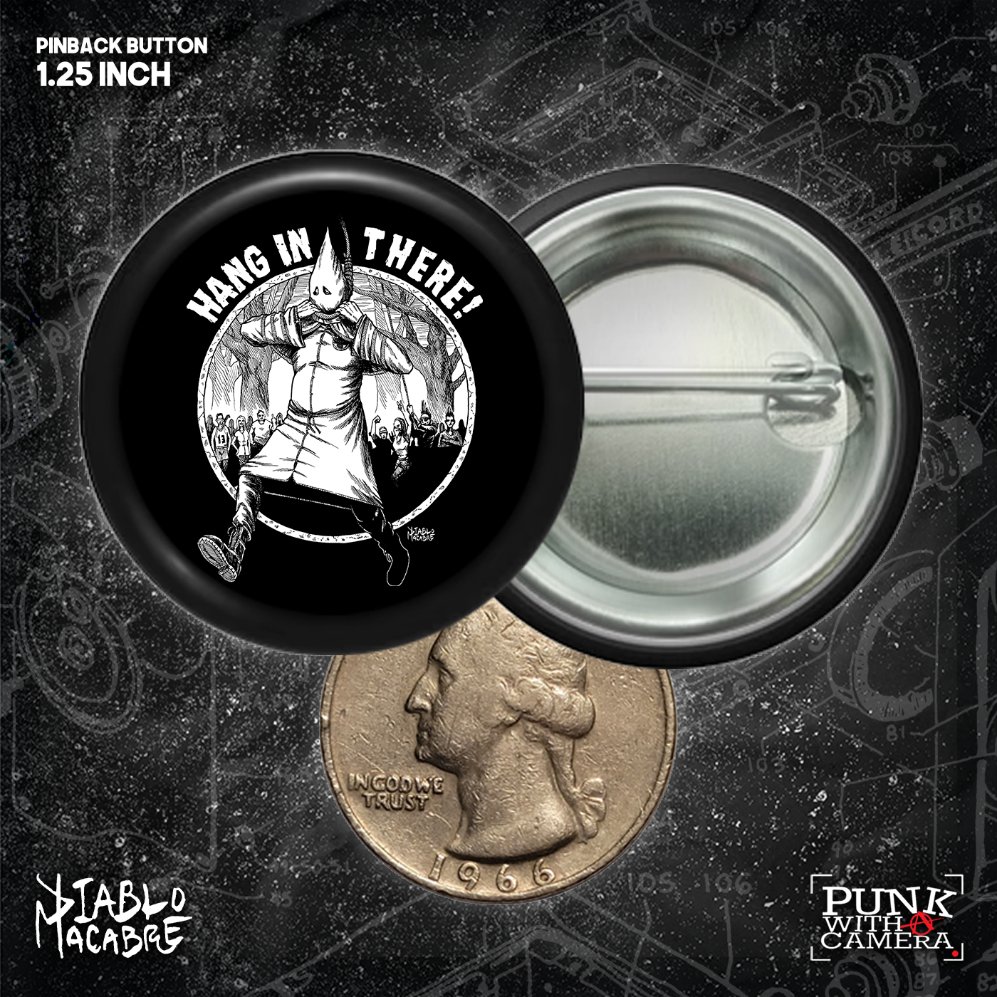 Hang In There - Buttons - Buttons (1, 1.25 1.5, & 2.25 Inch)