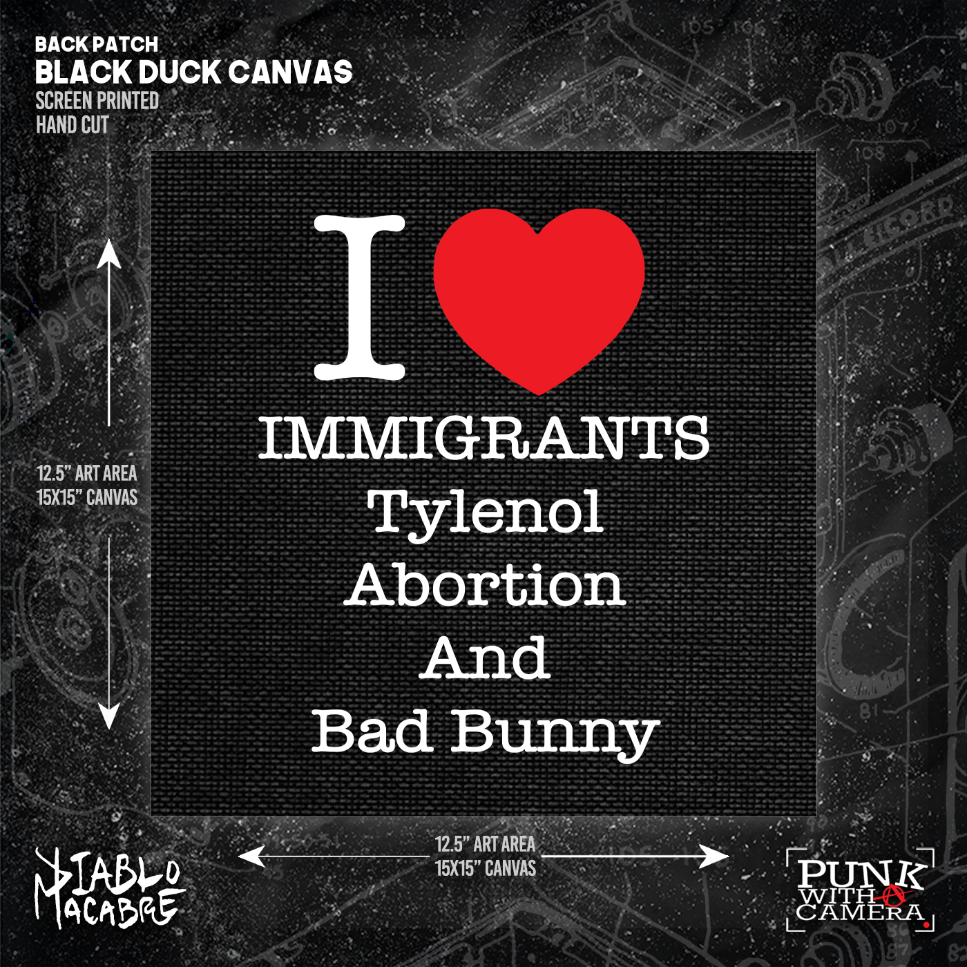 I <3 Immigrants Tylenol Abortion And Bad Bunny - Backpatch