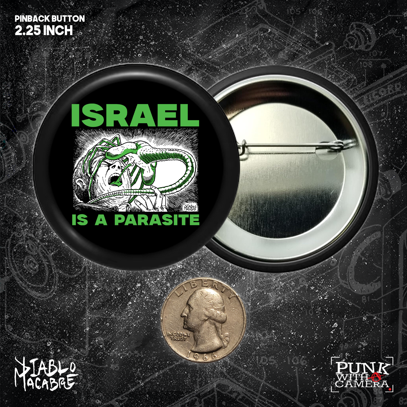 Israel Is A Parasite - Button 2.25 Inch