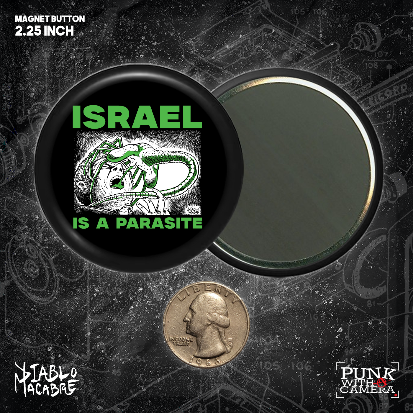 Israel Is A Parasite - Button 2.25 Inch