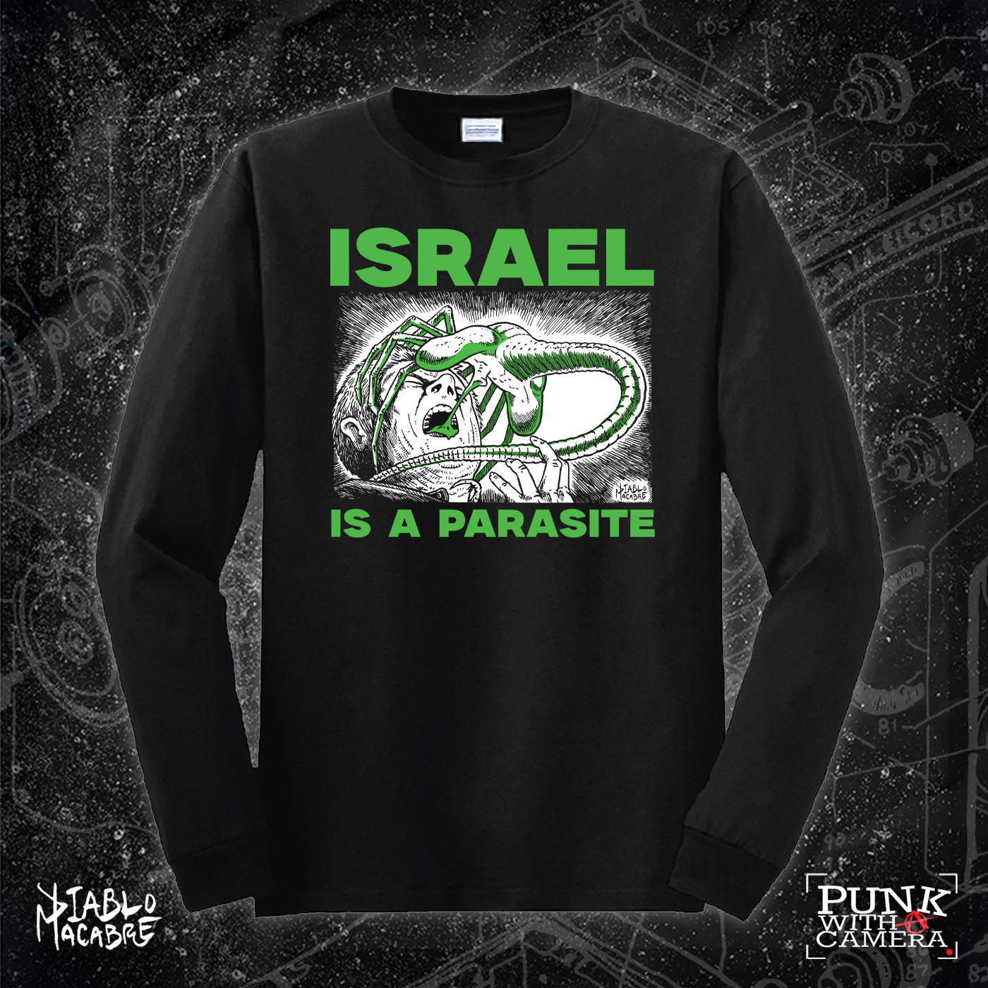 Israel Is A Parasite - Green Two Color Version - Diablo Macabre