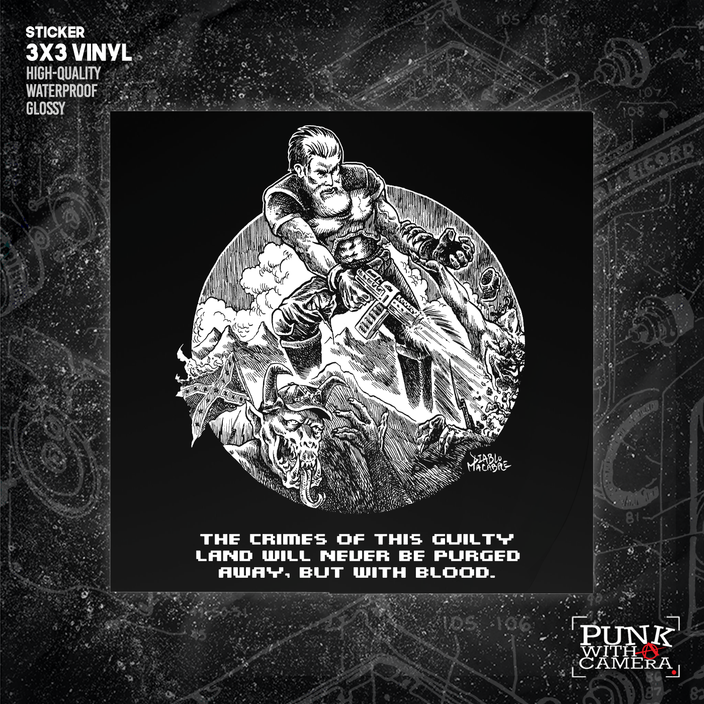 John Brown X Doom "The Crimes Of This Guilty Land Will Never Be Purged Away, But With Blood." - Sticker (3X3)