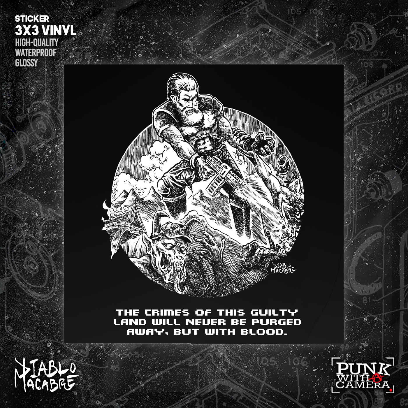 John Brown X Doom "The Crimes Of This Guilty Land Will Never Be Purged Away, But With Blood." - Sticker (3X3)