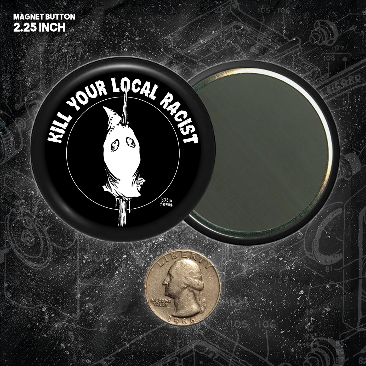 Kill Your Local Racist - Head On A Pike - Buttons (1, 1.25, 1.5, & 2.25 Inch)