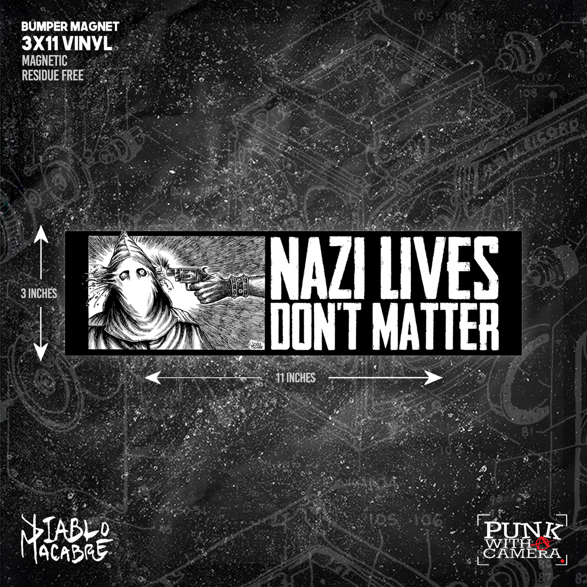 Nazi Lives Don't Matter - Bumper Sticker (11X3)