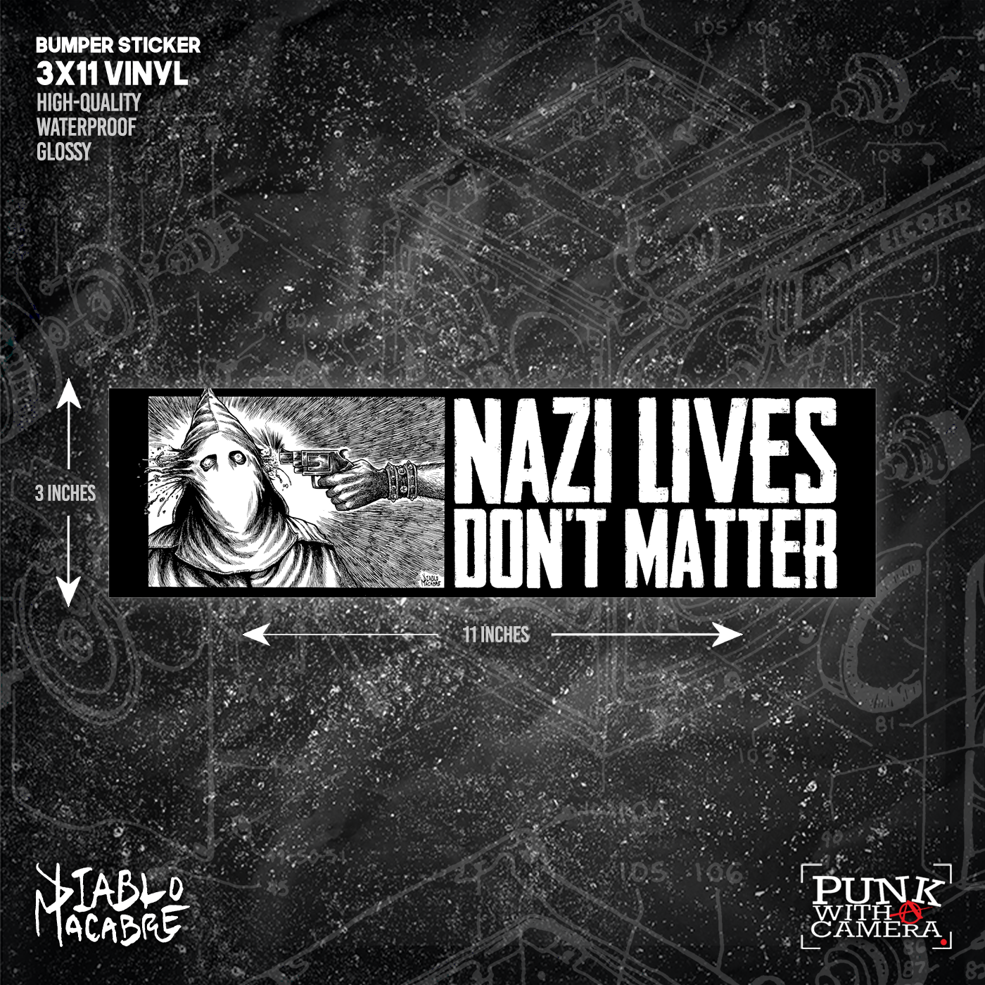 Nazi Lives Don't Matter - Bumper Sticker (11X3)