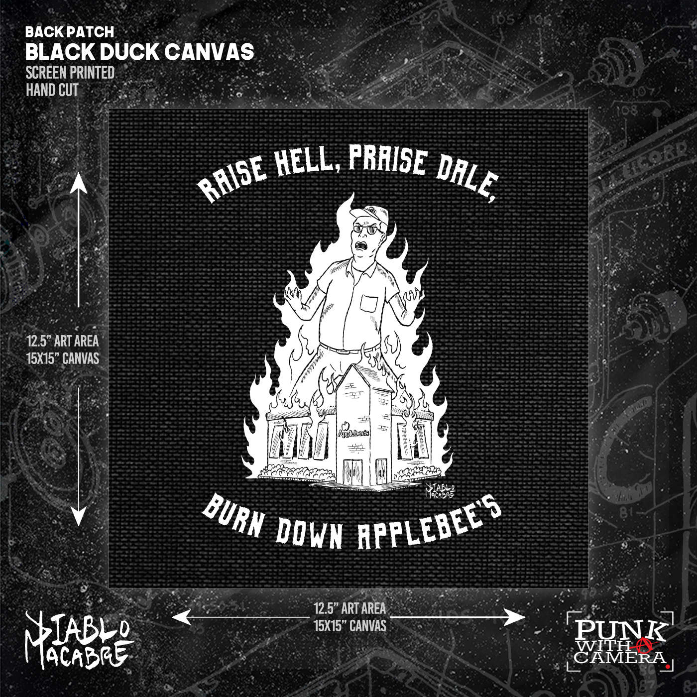 Raise Hell Praise Dale Burn Down Applebee's - Backpatch