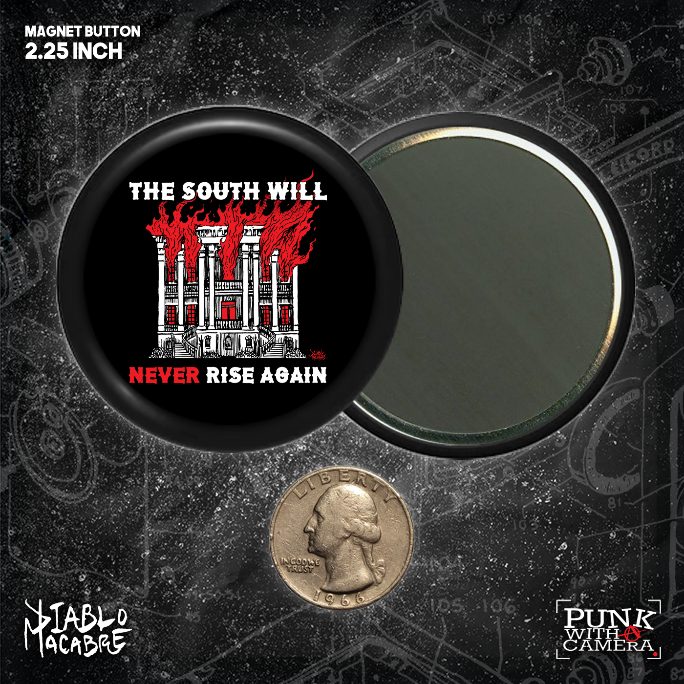 The South Will Never Rise Again - Buttons (1.5 & 2.25 Inch)