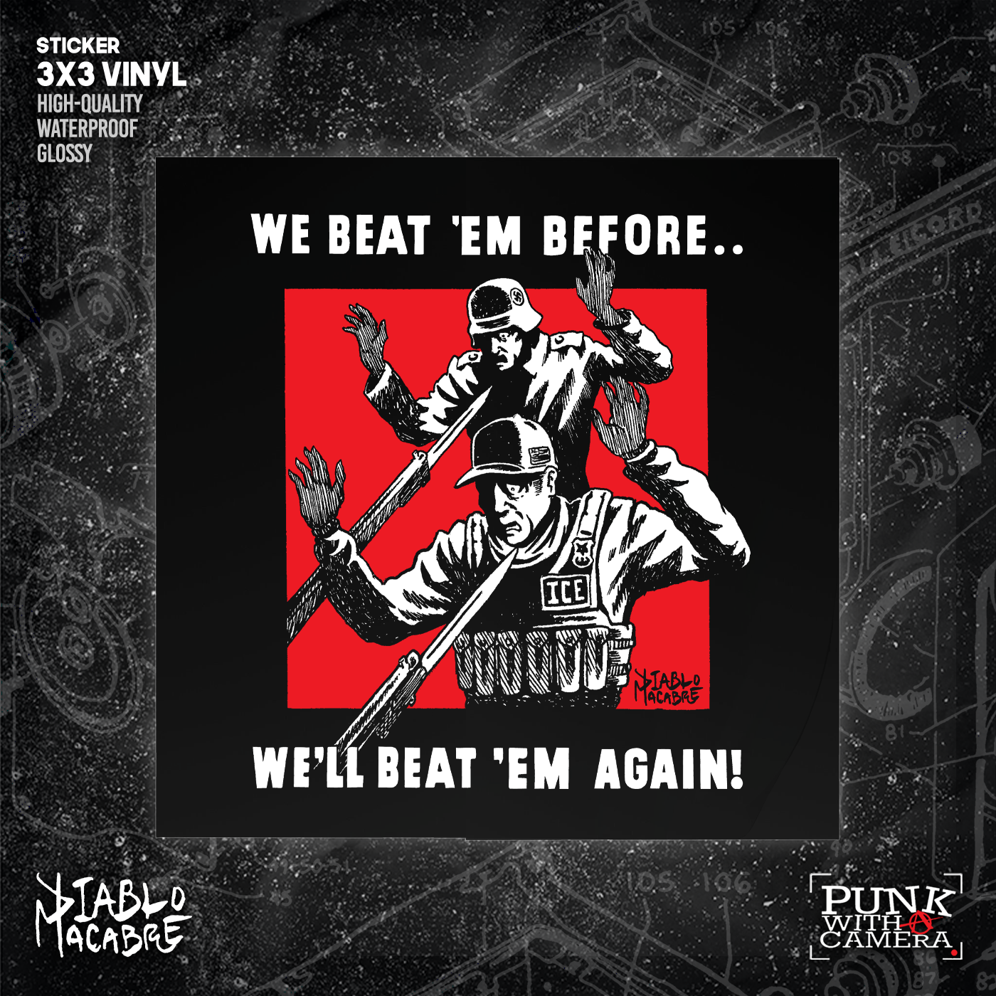 We Beat 'Em Before We'll Beat 'Em Again! - Sticker (3X3)