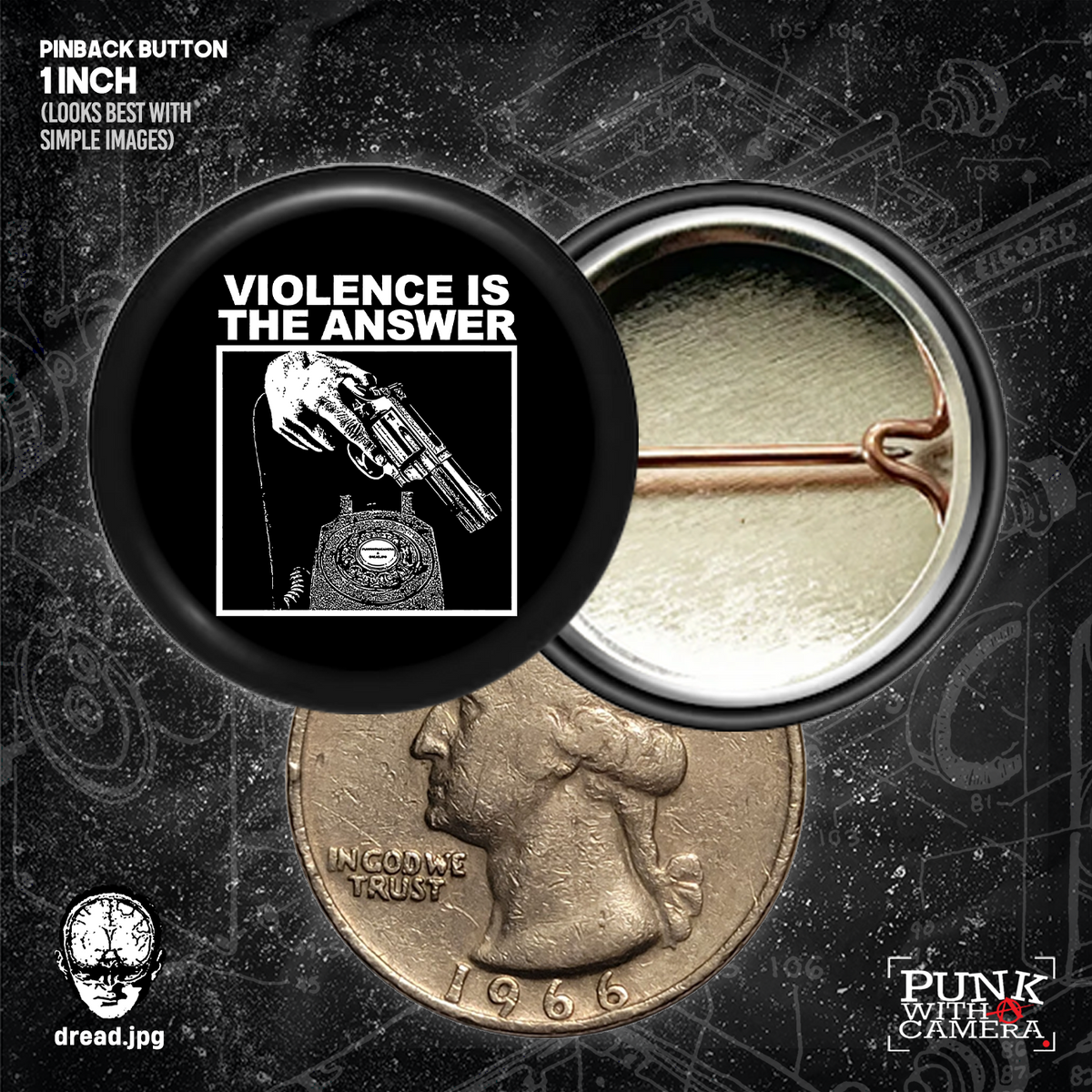 Violence Is The Answer - Buttons (1, 1.25, 1.5, & 2.25 Inch)