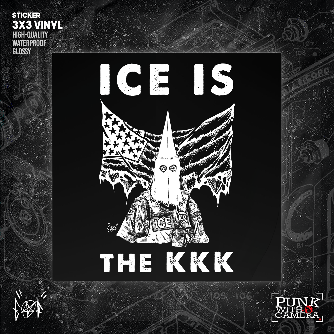 Ice Is The KKK - Sticker (3X3)