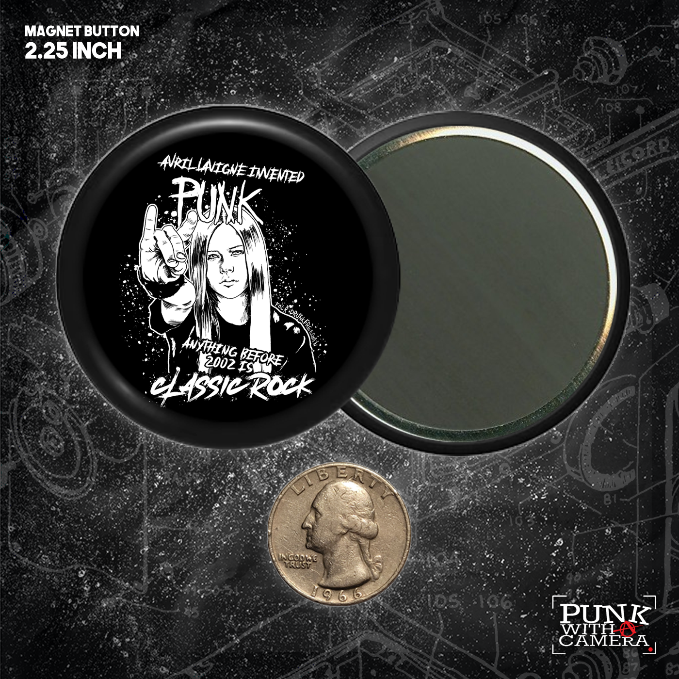 Avril Lavigne Invented Punk Anything Before 2002 Is Classic Rock - Buttons (1.5 & 2.25 Inch)