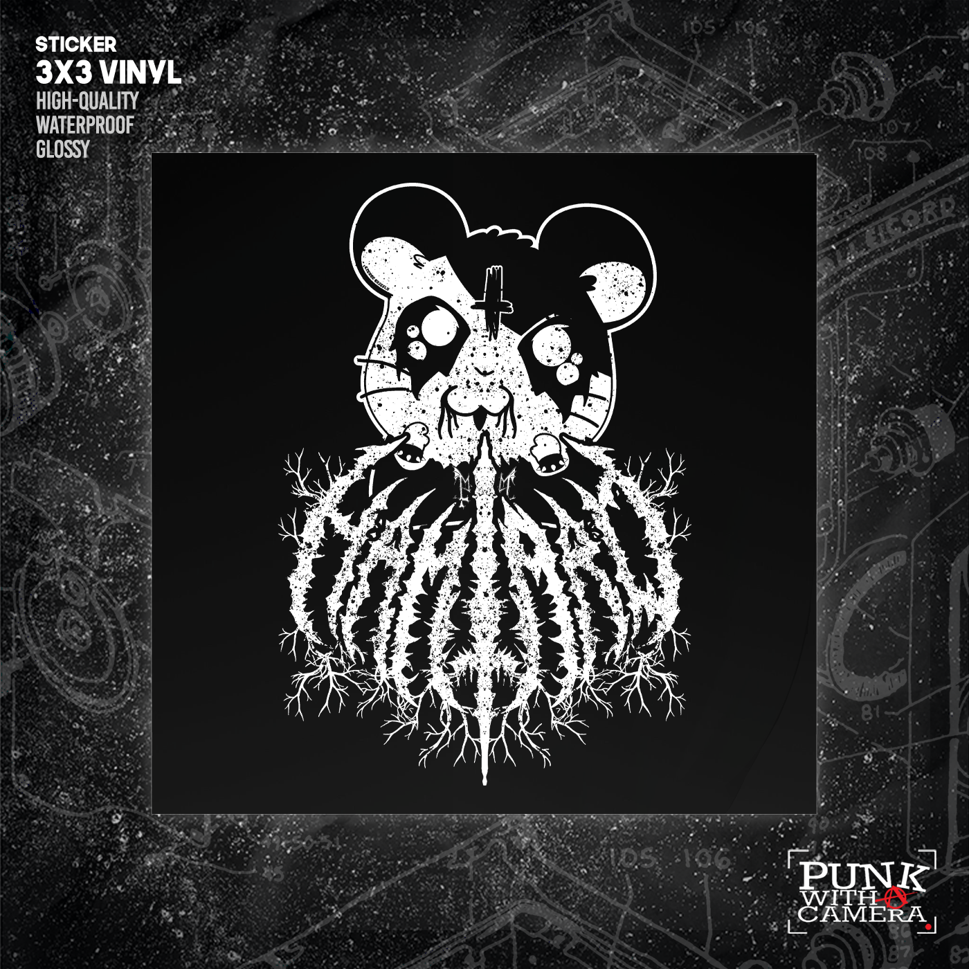 Heavy Metal Hamtaro - Sticker (3X3)