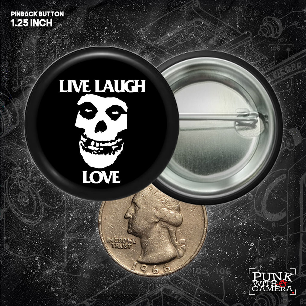 Live Laugh Love // Misfits Crimson Skull - Buttons (1, 1.25, 1.5, & 2.25 Inch)