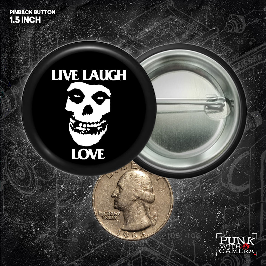 Live Laugh Love // Misfits Crimson Skull - Buttons (1, 1.25, 1.5, & 2.25 Inch)