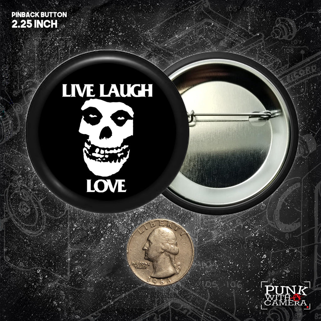 Live Laugh Love // Misfits Crimson Skull - Buttons (1, 1.25, 1.5, & 2.25 Inch)