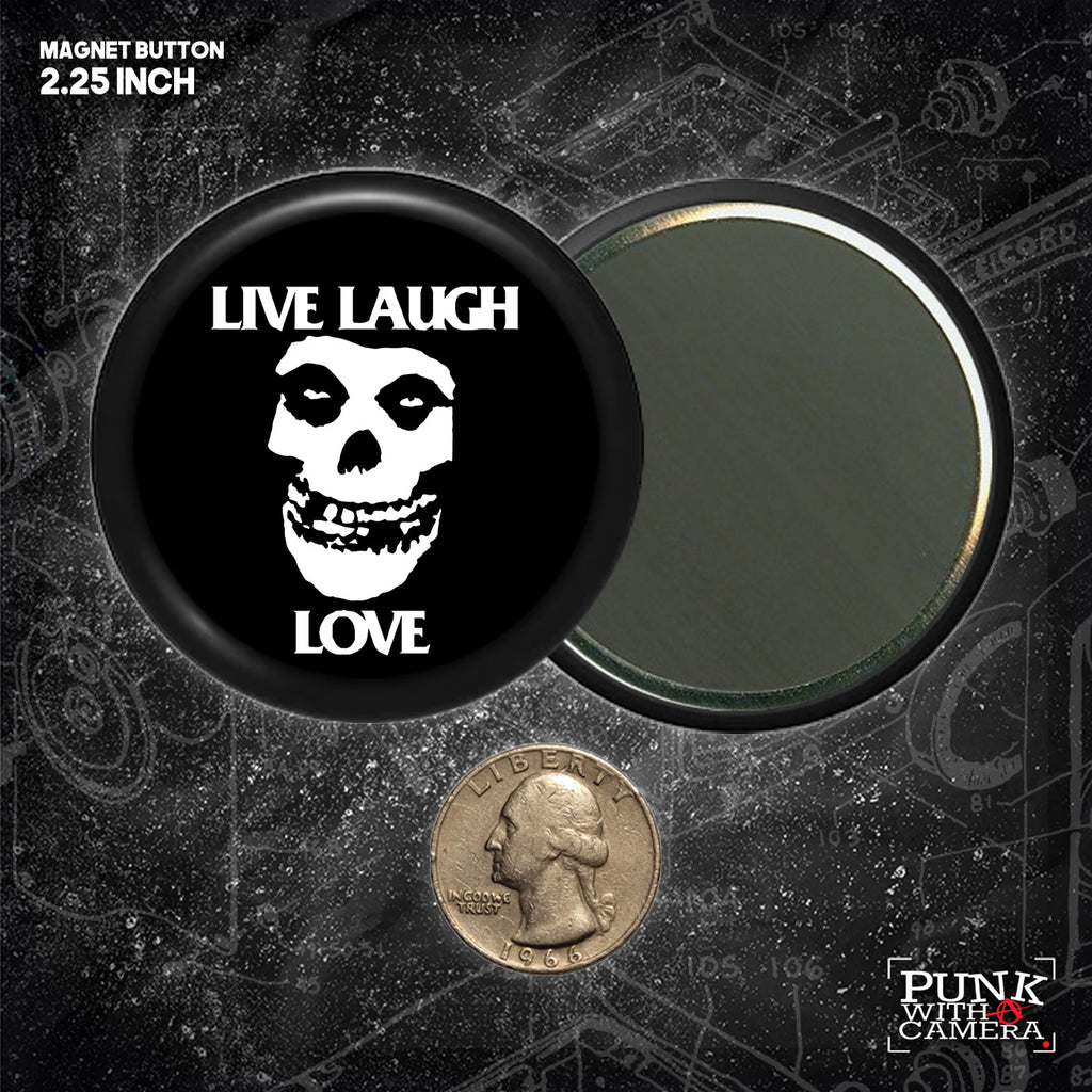 Live Laugh Love // Misfits Crimson Skull - Buttons (1, 1.25, 1.5, & 2.25 Inch)