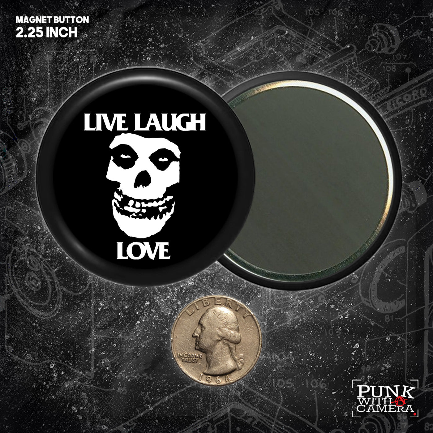 Live Laugh Love // Misfits Crimson Skull - Buttons (1, 1.25, 1.5, & 2.25 Inch)