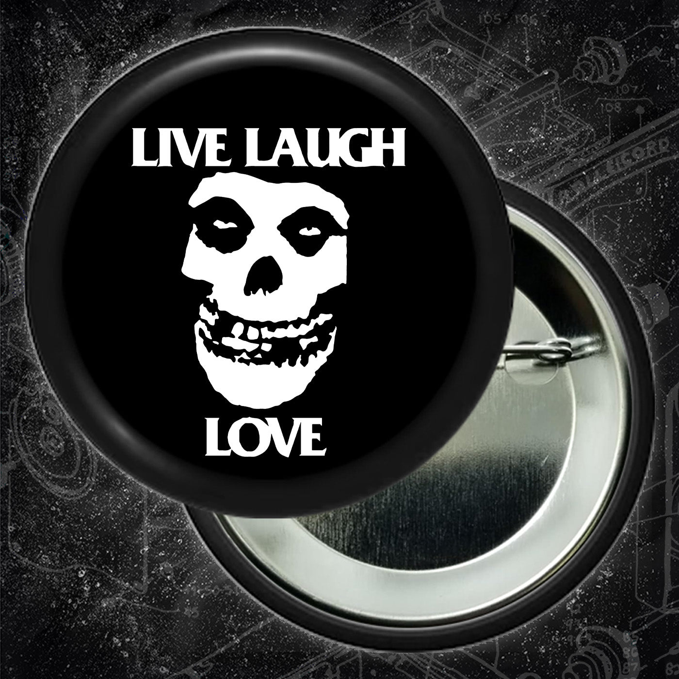 Live Laugh Love // Misfits Crimson Skull - Buttons (1, 1.25, 1.5, & 2.25 Inch)