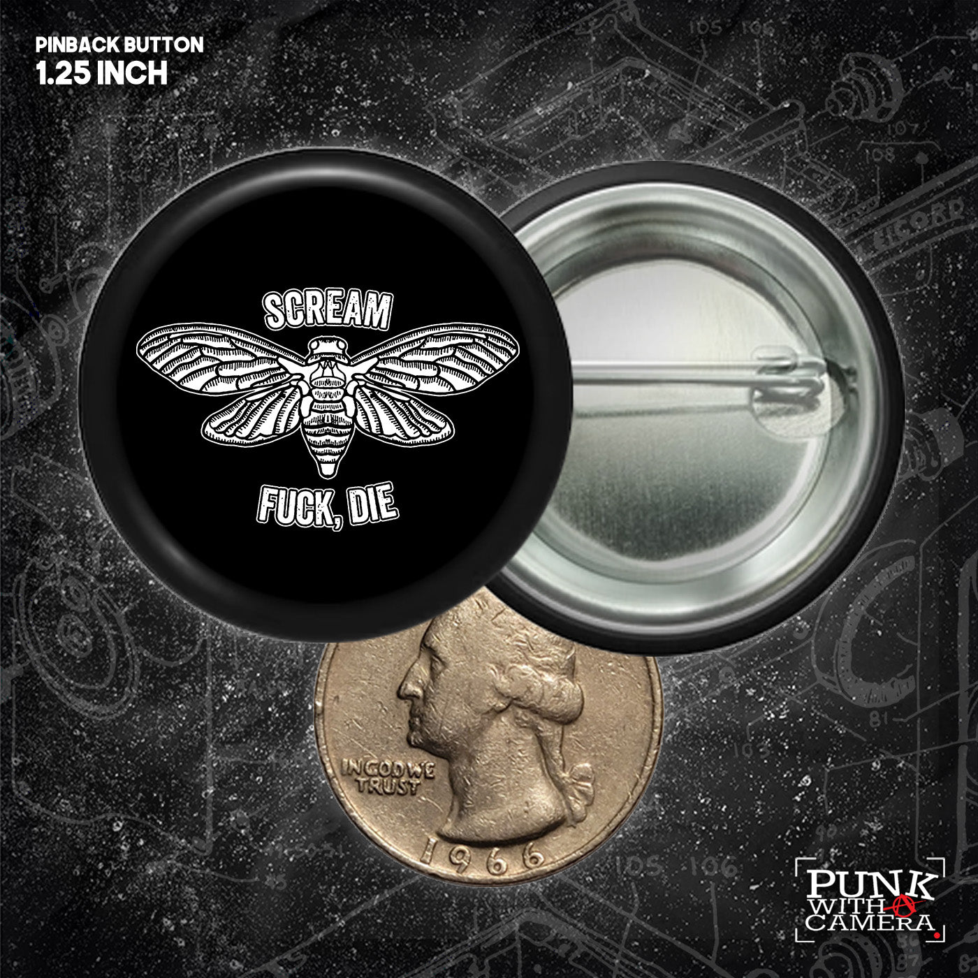 Scream, Fuck, Die - Buttons (1, 1.25, 1.5, & 2.25 Inch)