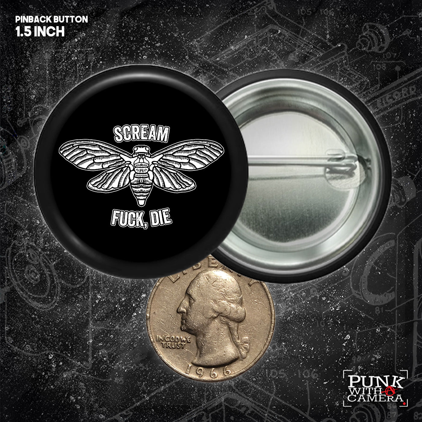 Scream, Fuck, Die - Buttons (1, 1.25, 1.5, & 2.25 Inch)