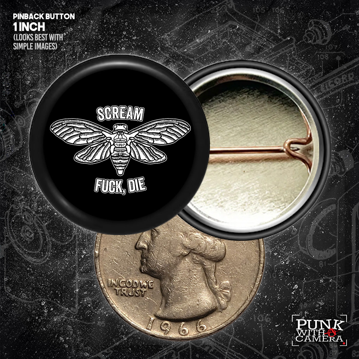 Scream, Fuck, Die - Buttons (1, 1.25, 1.5, & 2.25 Inch)