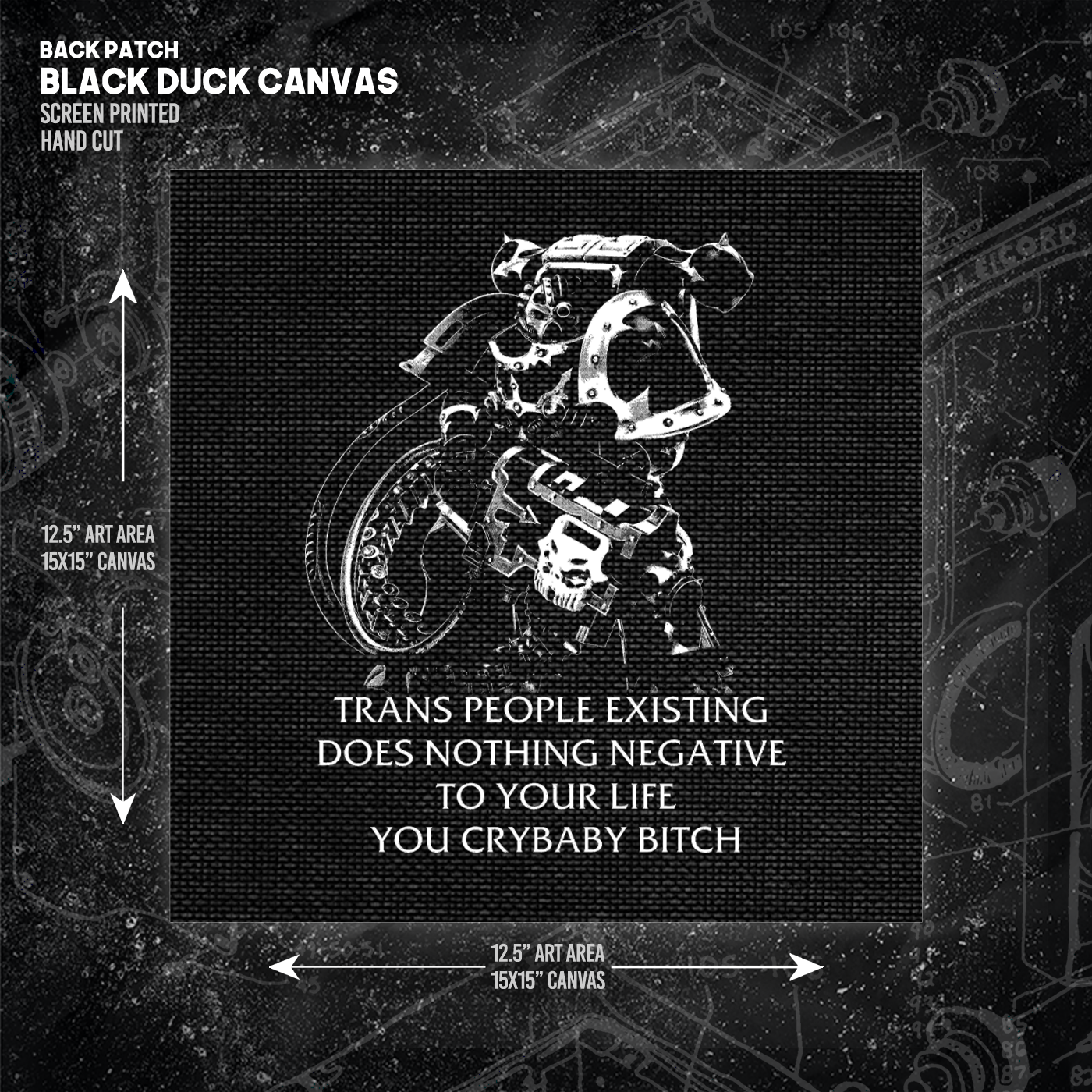 Chaos Marine Trans people Existing Does Nothing Negative To Your Life You Cry Baby Bitch 40k - Backpatch