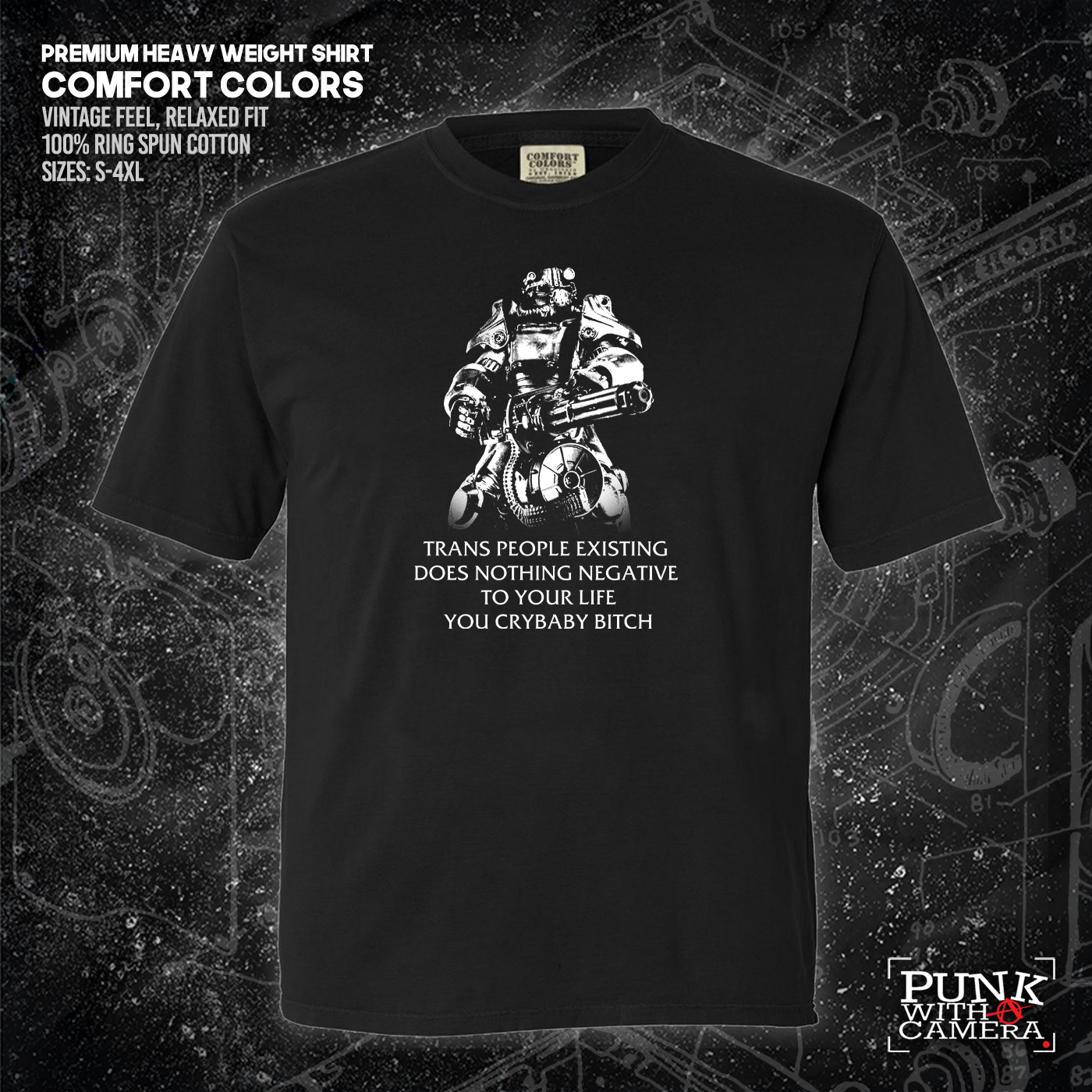 T45 Fallout Power Armor Trans people Existing Does Nothing Negative To Your Life You Cry Baby Bitch - Gutter Press