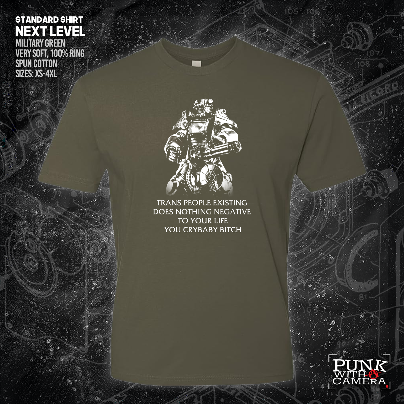 T45 Fallout Power Armor Trans people Existing Does Nothing Negative To Your Life You Cry Baby Bitch - Gutter Press