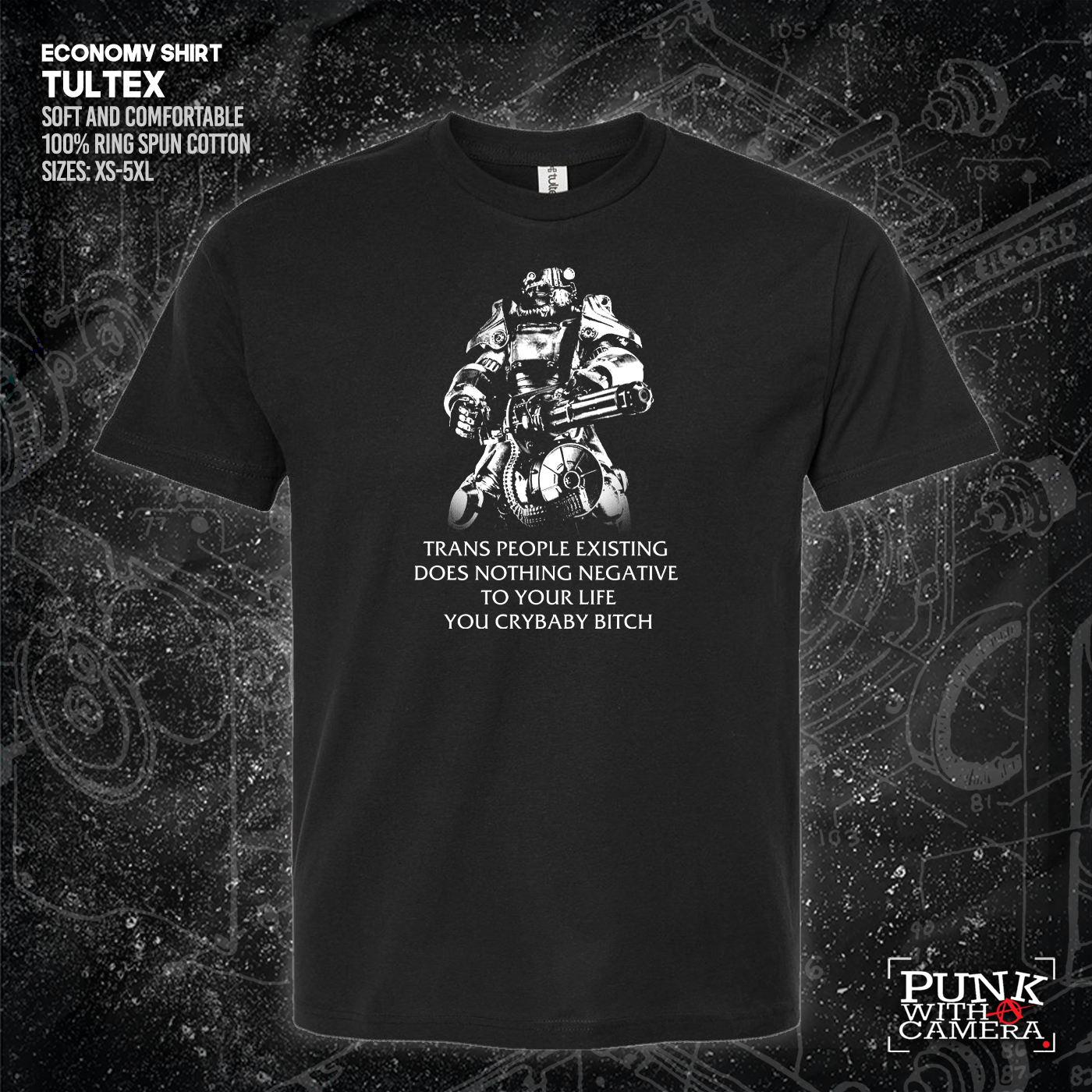 T45 Fallout Power Armor Trans people Existing Does Nothing Negative To Your Life You Cry Baby Bitch - Gutter Press