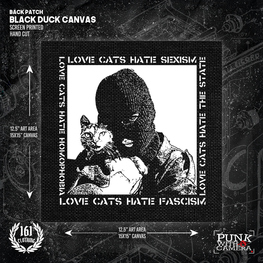 Love Cats Hate Fascism - Backpatch