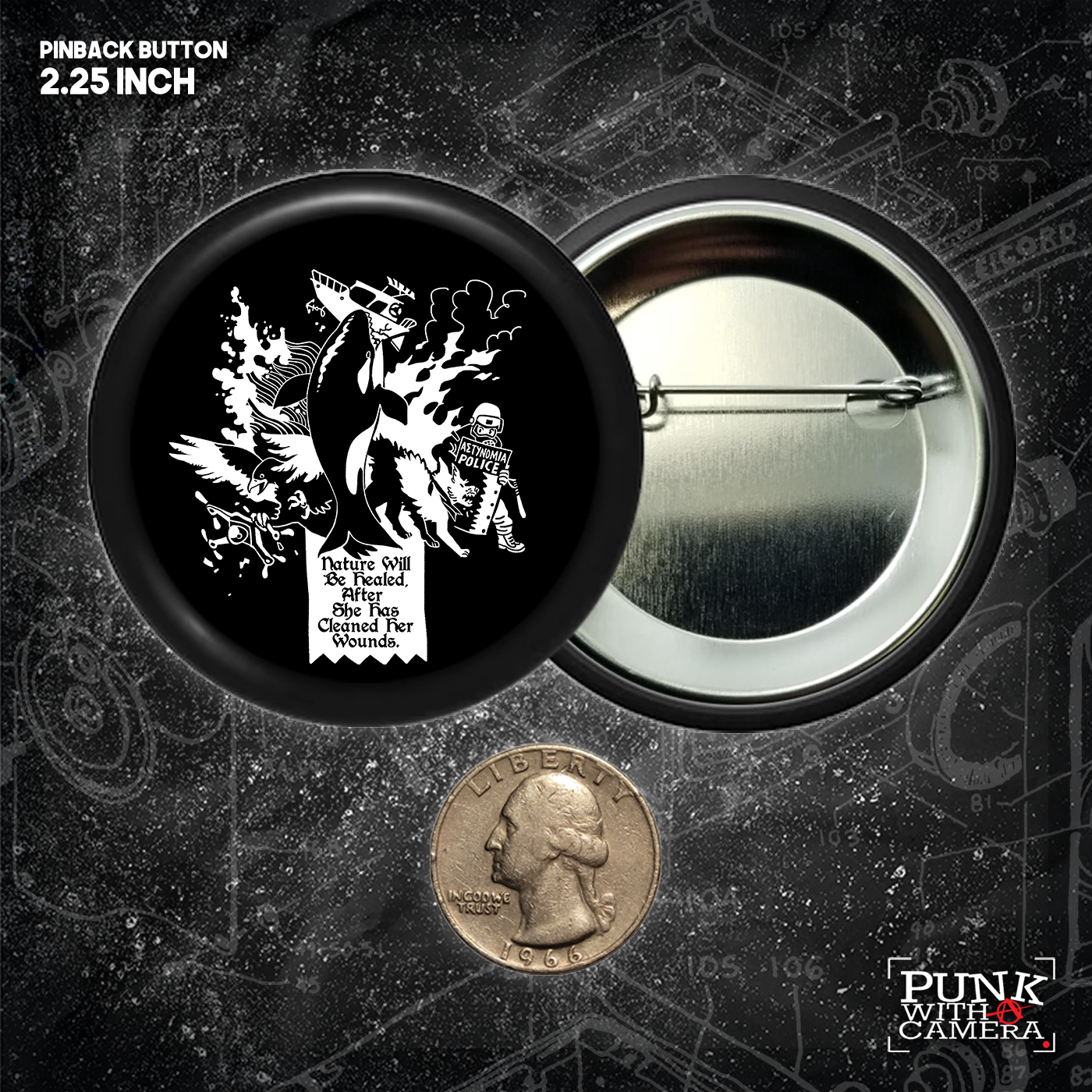 Nature Will Be Healed, After She Has Cleaned Her Wounds - Buttons (1, 1.5, & 2.25 Inch)