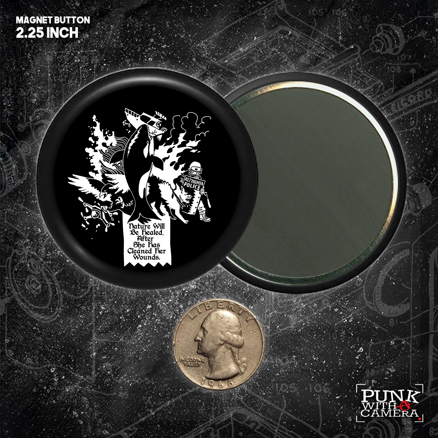 Nature Will Be Healed, After She Has Cleaned Her Wounds - Buttons (1, 1.5, & 2.25 Inch)