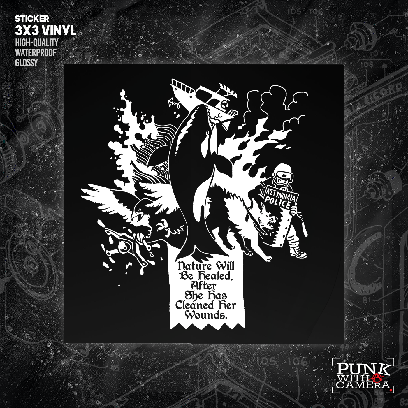 Nature Will Be Healed, After She Has Cleaned Her Wounds - Sticker (3X3)