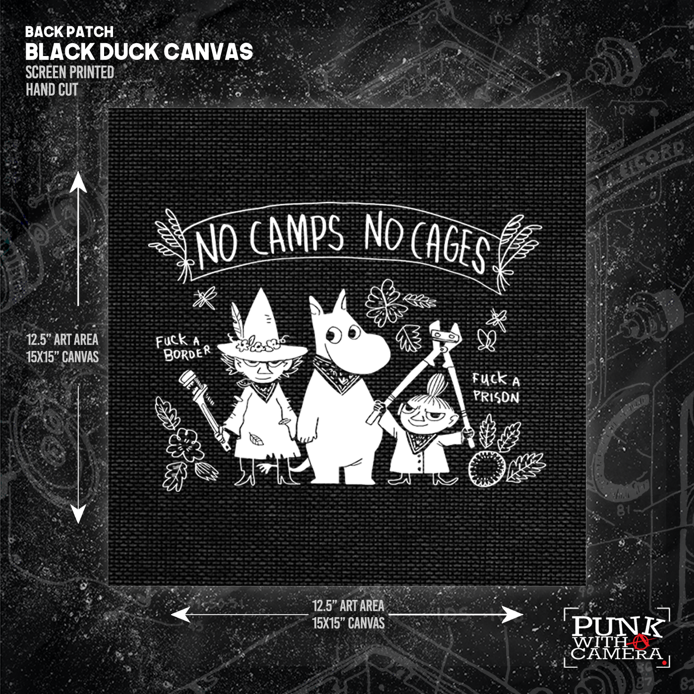 No Camps No Cages - Fuck A Border Fuck a Prison - Backpatch