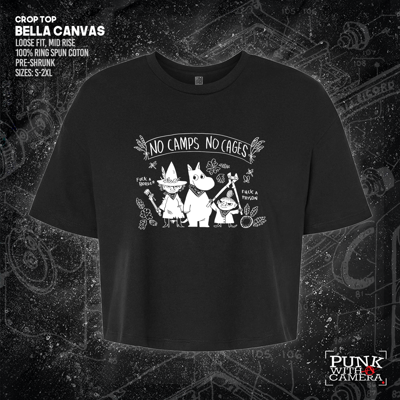 No Camps No Cages - Fuck A Border Fuck a Prison - Jonas Goonface
