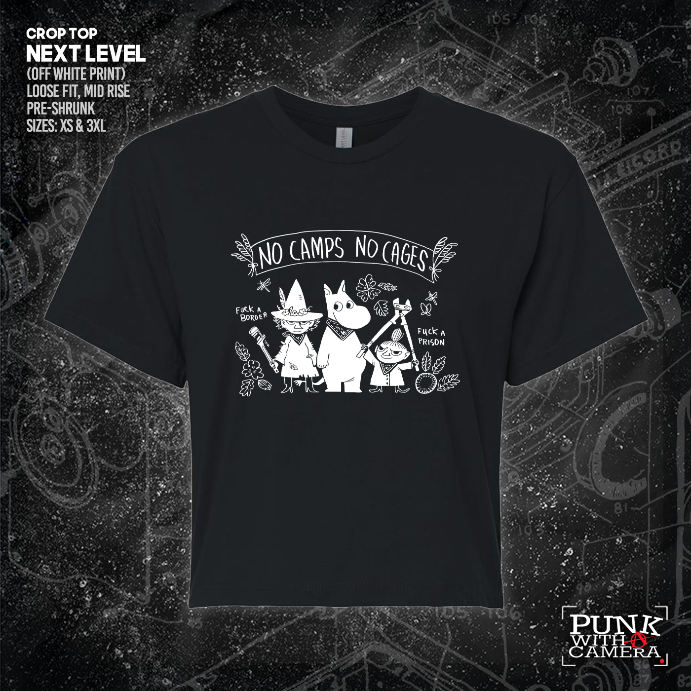 No Camps No Cages - Fuck A Border Fuck a Prison - Jonas Goonface