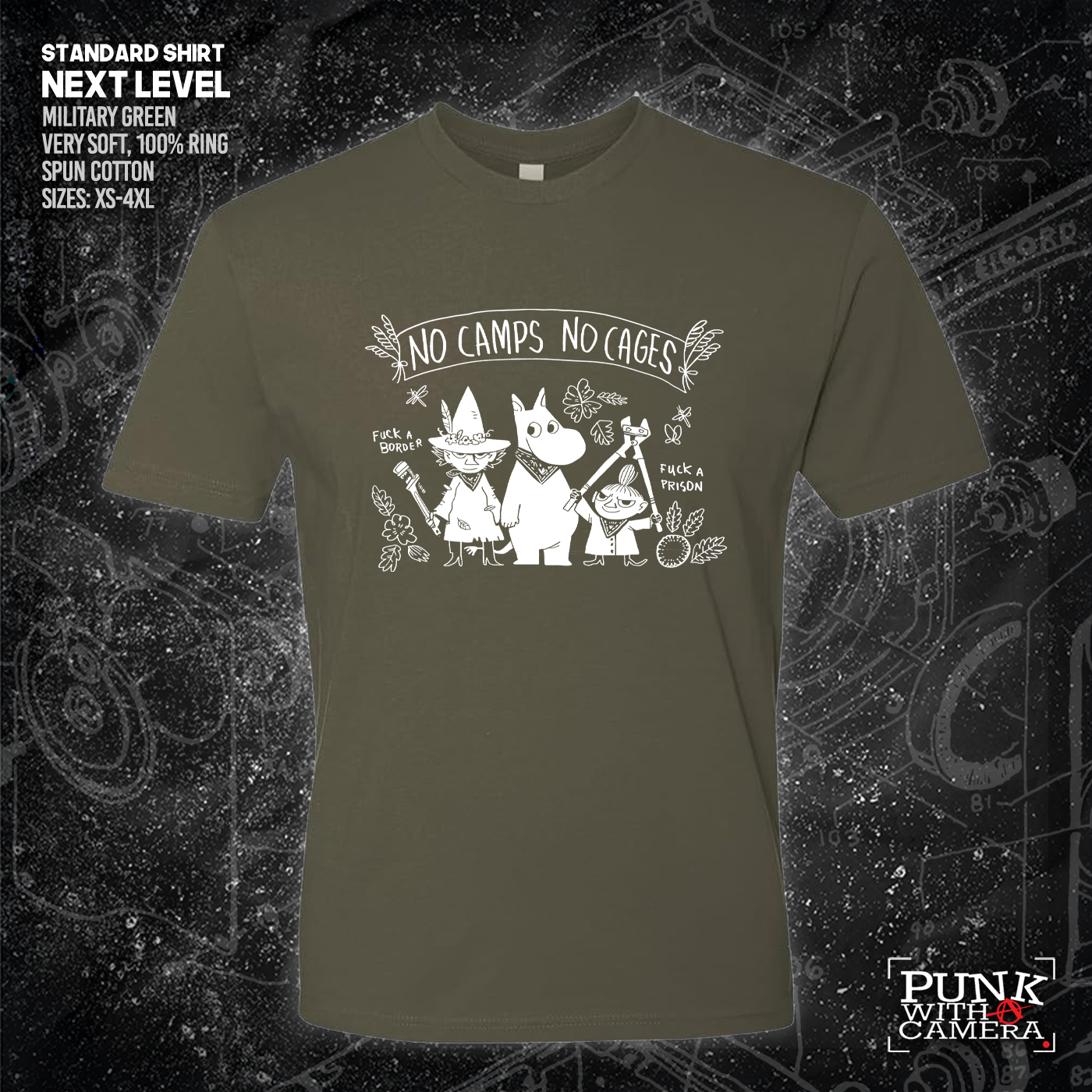 No Camps No Cages - Fuck A Border Fuck a Prison - Jonas Goonface