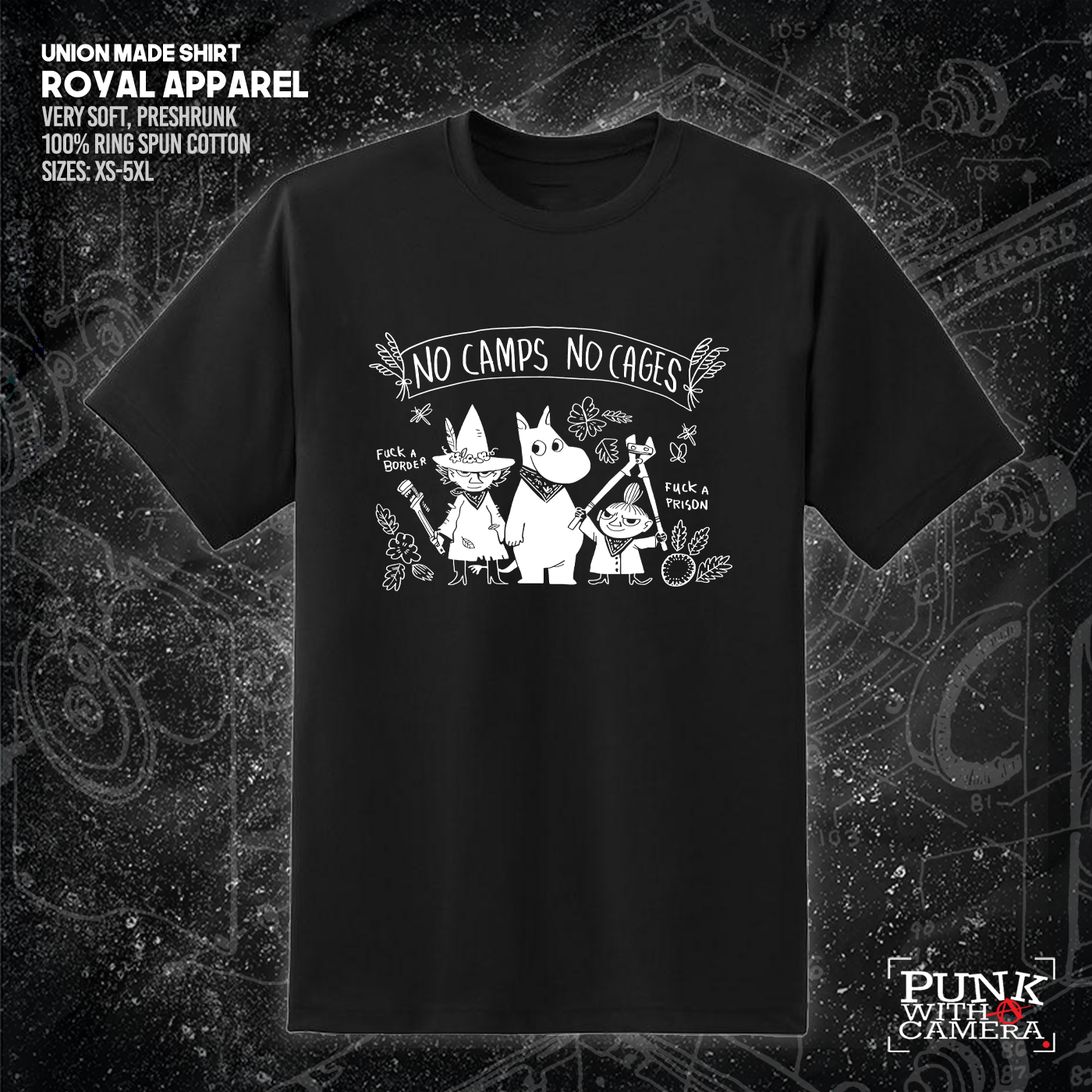 No Camps No Cages - Fuck A Border Fuck a Prison - Jonas Goonface