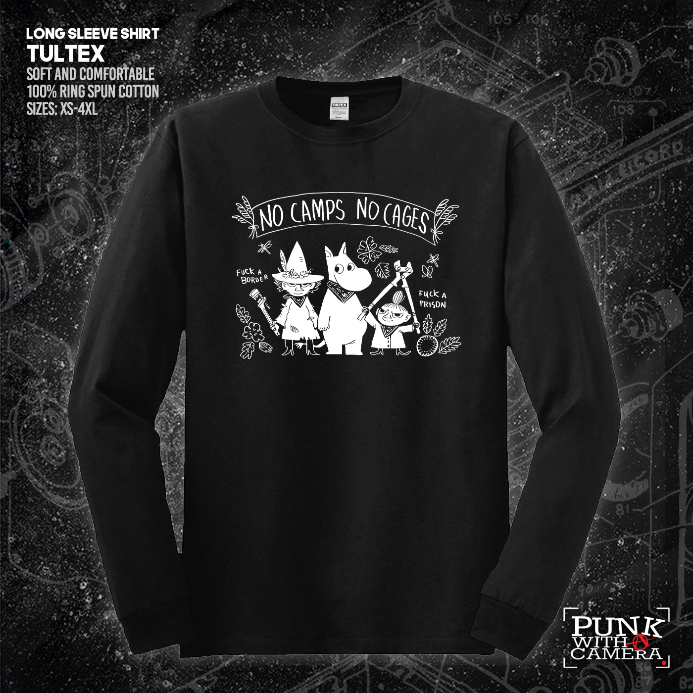 No Camps No Cages - Fuck A Border Fuck a Prison - Jonas Goonface