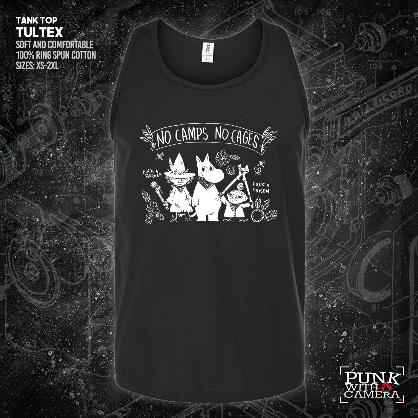 No Camps No Cages - Fuck A Border Fuck a Prison - Jonas Goonface