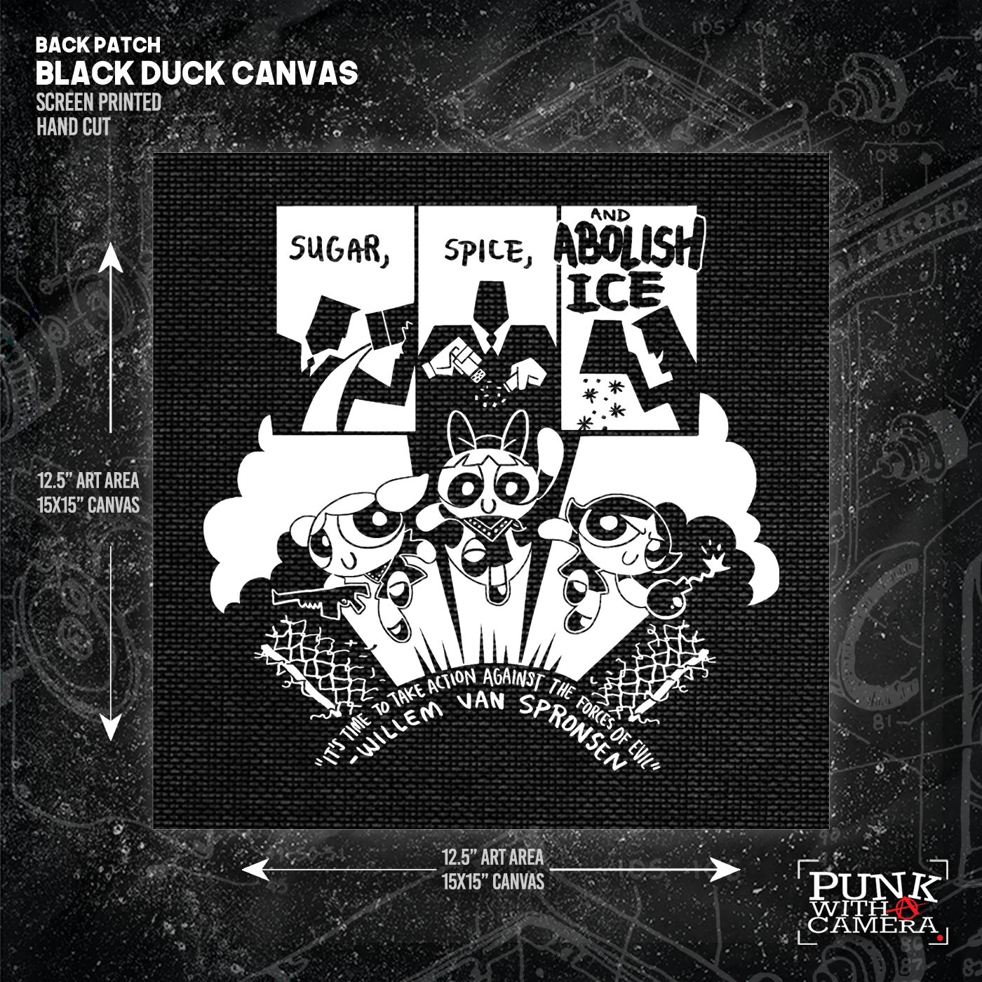 Sugar Spice & Abolish - Take Action Against The Forces Of Evil - Backpatch