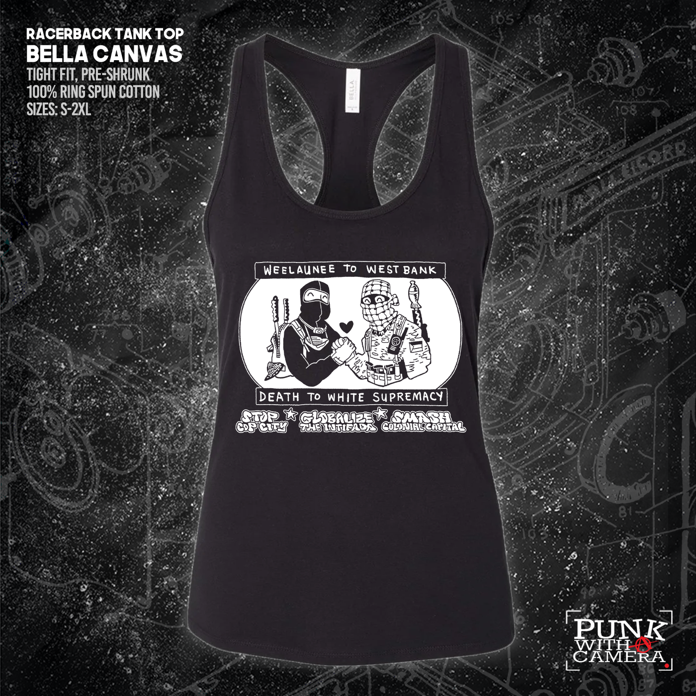 Weelaunee To West Bank Death To White Supremacy - Jonas Goonface - Mutual Aid Design